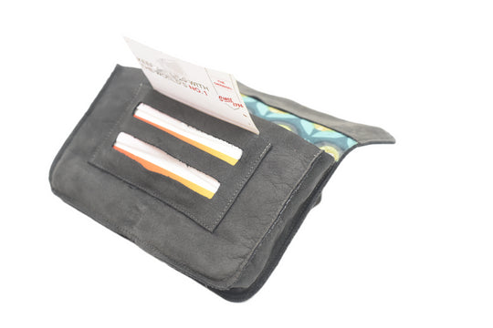 Green leather spectacle case