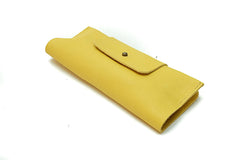 Etui à lunette en cuir Jaune