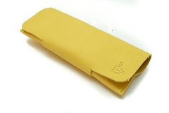 Etui à lunette en cuir Jaune