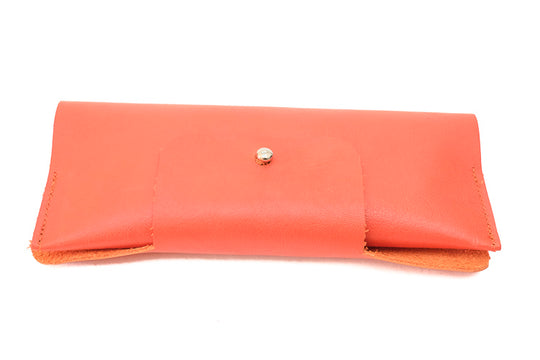 Etui lunettes cuir orange