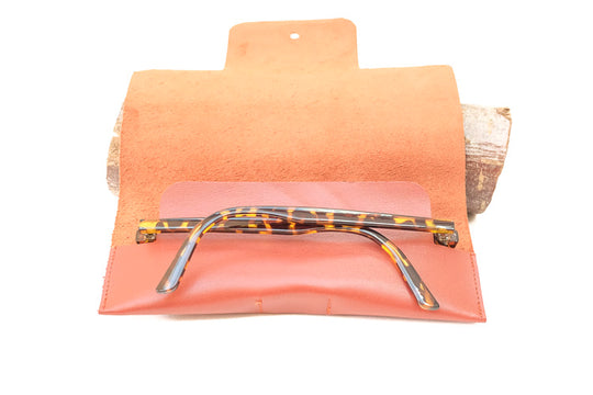 Etui lunettes brique