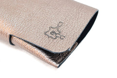 Etui lunettes cuir bronze