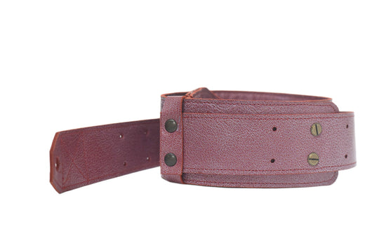 Sangle de guitare en cuir bleu