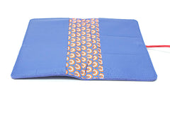 Porte-chequier en cuir bleu