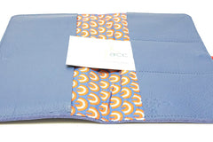Porte-chequier en cuir bleu