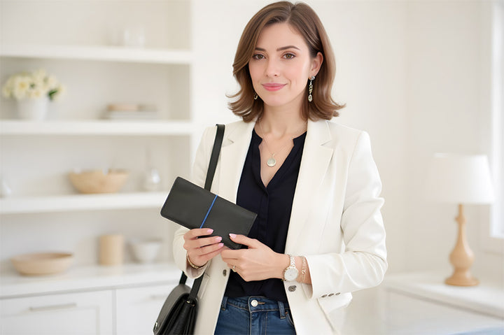 Leather checkbook  black