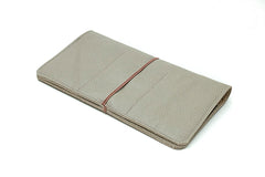 Porte-chéquier en cuir artisanal beige