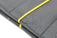 Porte-chéquier en cuir noir
