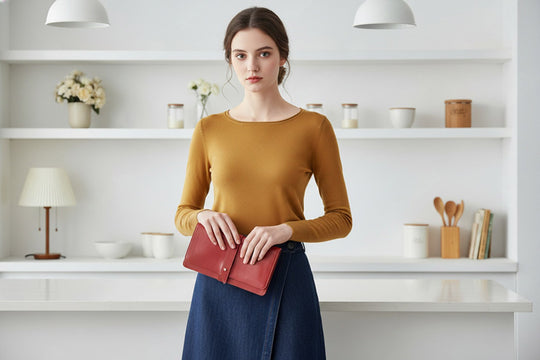 organiseur femme cuir rouge