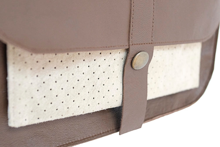 Petit Sac En Cuir Marron Cannelle - Porté Main Et Bandoulière - Très Bon état