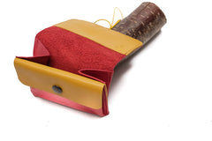 Large red leather purse