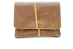 Porte-monnaie en cuir cognac pour homme
