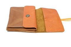 Porte-monnaie en cuir cognac pour homme