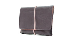 Grand porte-monnaie en cuir marron
