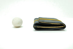Large porte-monnaie en cuir noir