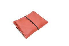 Large red leather purse