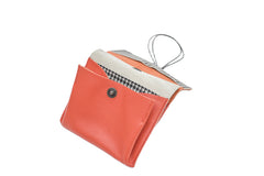 Large red leather purse