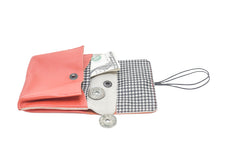 Large red leather purse