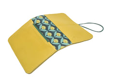 portefeuille cuir jaune