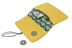 portefeuille cuir jaune