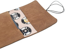 portefeuille marron vinyle