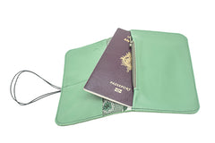 portefeuille cuir vert