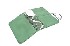 portefeuille cuir vert