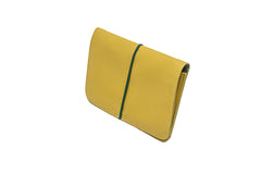 portefeuille cuir jaune