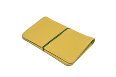 portefeuille cuir jaune