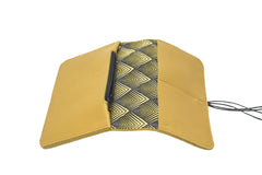Portefeuille en cuir jaune