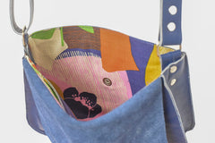 blue handbag