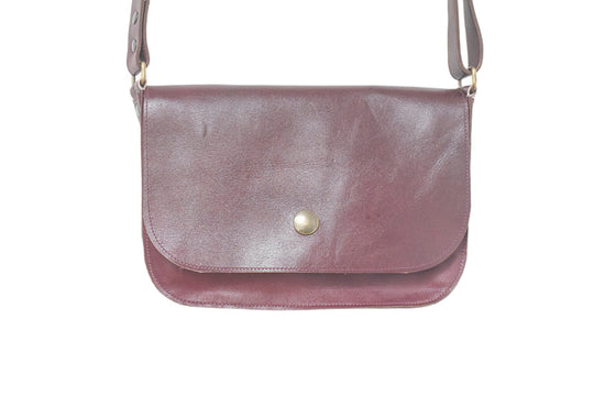 Sac à main cuir artisanal bleu bandouliere