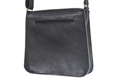 Grand Sac à main cuir noir tissu