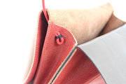 Shoulder leather bag with bellows
