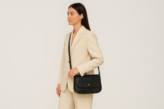 Sac à main cuir bandoulièrenoir grainé