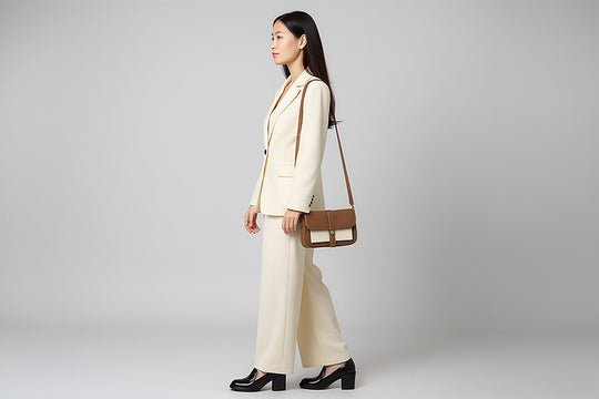 Petit sac bandoulière en cuir marron