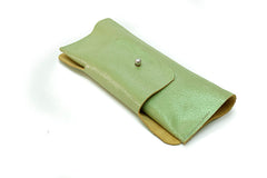Etui à lunettes en cuir verte
