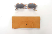 Etui à lunettes en daim orange