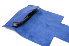 Etui à lunettes en cuir bleu