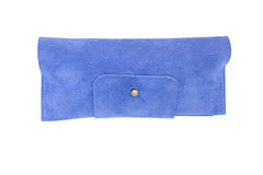 Etui à lunettes en cuir bleu