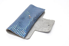 glass leather case blue