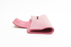 glass leather case pink thick