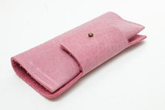 glass leather case pink thick