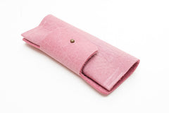 glass leather case pink thick