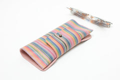 Etui à lunettes en cuir multicolor