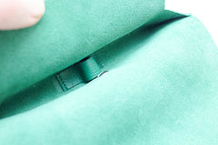 Etui à lunettes en cuir vert