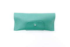 Etui à lunettes en cuir vert
