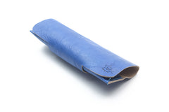 Etui de lunettes en cuir bleu