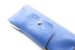 Etui de lunettes en cuir bleu