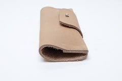 Etui à lunettes en cuir beige